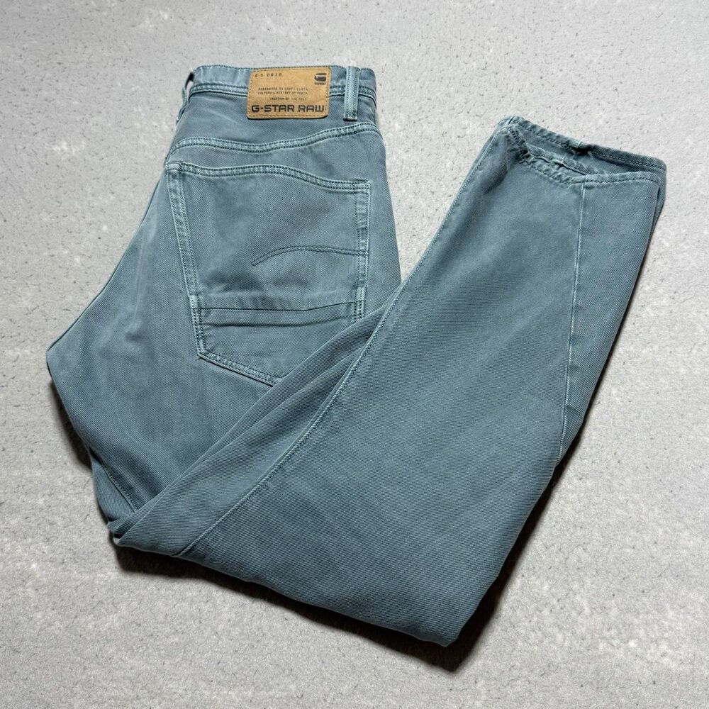 G-Star Raw 3D Arc Jeans Men 32 Blue Faded Biker Slim Barrel Streetwear Inseam 32